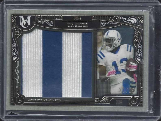 T.Y. HILTON 2015 TOPPS MUSEUM GOLD JUMBO RELIC 2 COLOR COLTS PATCH #D 22/25