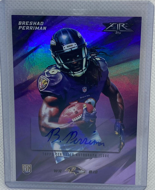 BRESHAD PERRIMAN 2015 TOPPS FIRE PURPLE AUTO RC #D 5/50