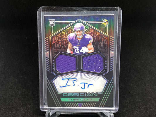 IRV SMITH JR 2019 PANINI OBSIDIAN DUAL JERSEY AUTO RC #D 17/150