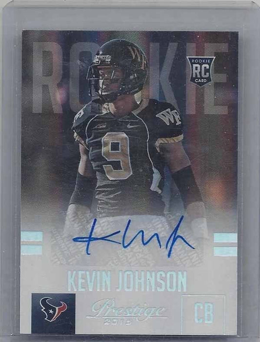 KEVIN JOHNSON 2015 PRESTIGE SILVER HOLOFOIL ROOKIE AUTO RC #D 11/25