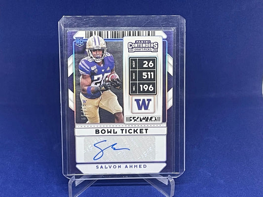 SALVON AHMED 2020 PANINI CONTENDERS DP BOWL TICKET AUTO RC ROOKIE #D 61/99