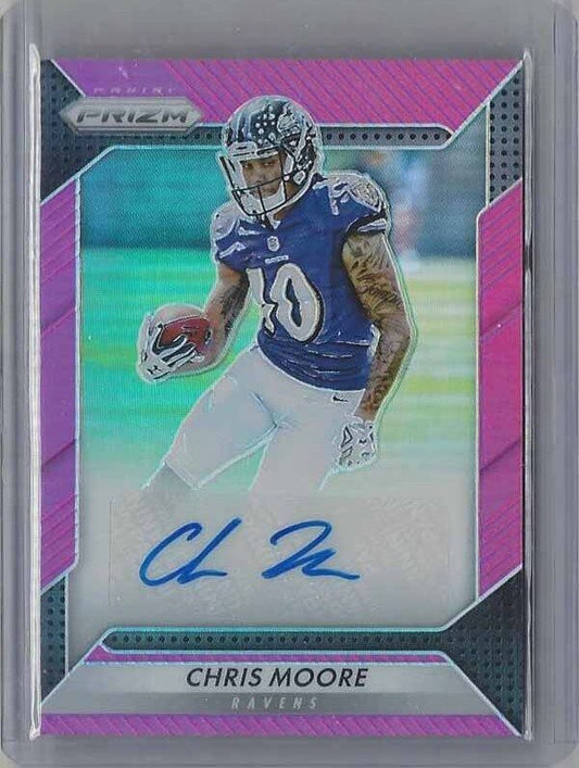 CHRIS MOORE 2016 PANINI PRIZM RAVENS PINK PRIZMS ROOKIE AUTO RC