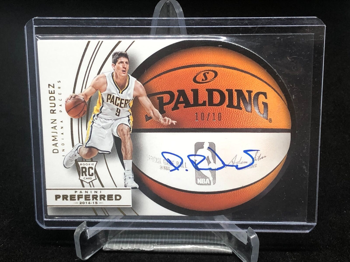 DAMJAN RUDEZ 2014-15 PANINI PREFERRED GOLD ON CARD DIE CUT AUTO RC #D 10/10