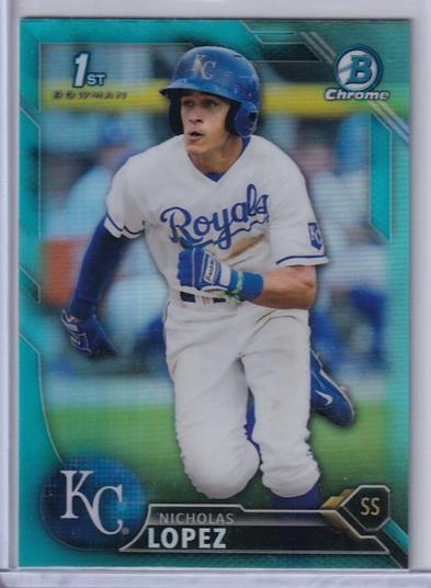 NICHOLAS NICKY LOPEZ 2016 BOWMAN CHROME SKY BLUE REFRACTOR 1ST PROSPECT BCP-43