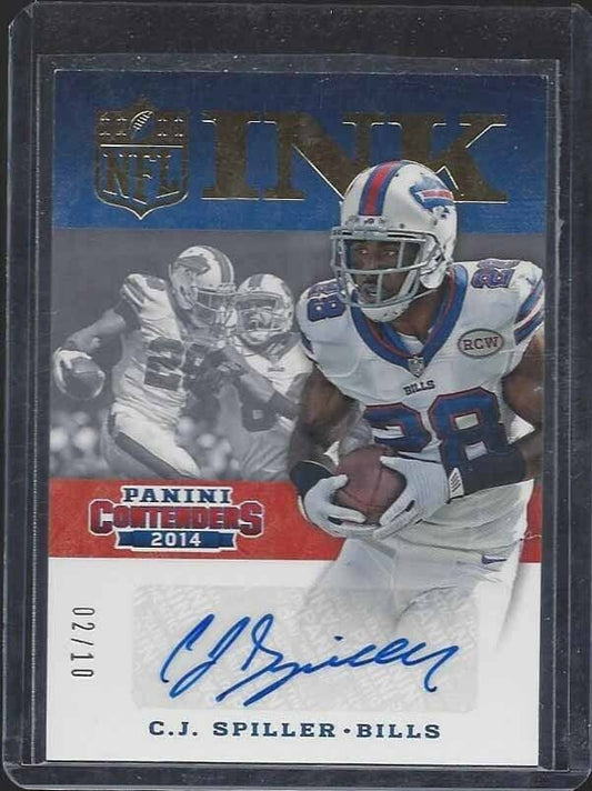 C.J. SPILLER 2014 CONTENDERS NFL INK GOLD BILLS AUTO #D 2/10