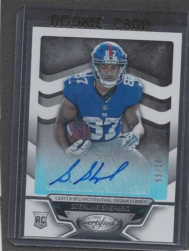 STERLING SHEPARD 2016 CERTIFIED POTENTIAL SIGNATURES GIANTS AUTO RC #D 31/99