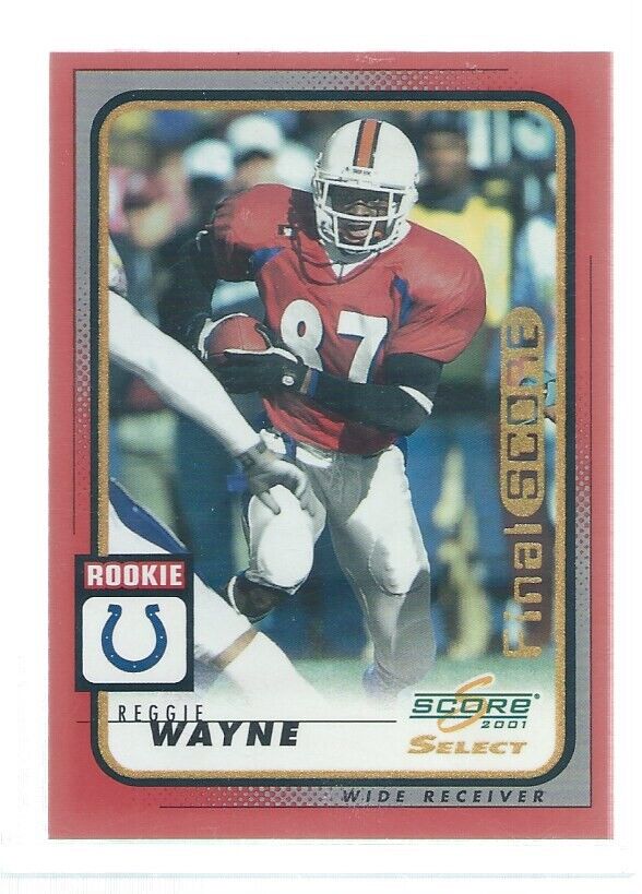REGGIE WAYNE 2001 SCORE SELECT FINAL SCORE RED ROOKIE RC #D 7/10
