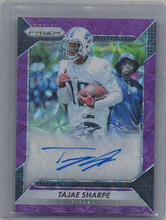 TAJAE SHARPE 2016 PANINI PRIZM TITANS PURPLE SCOPE PRIZM ROOKIE AUTO RC #D 81/99