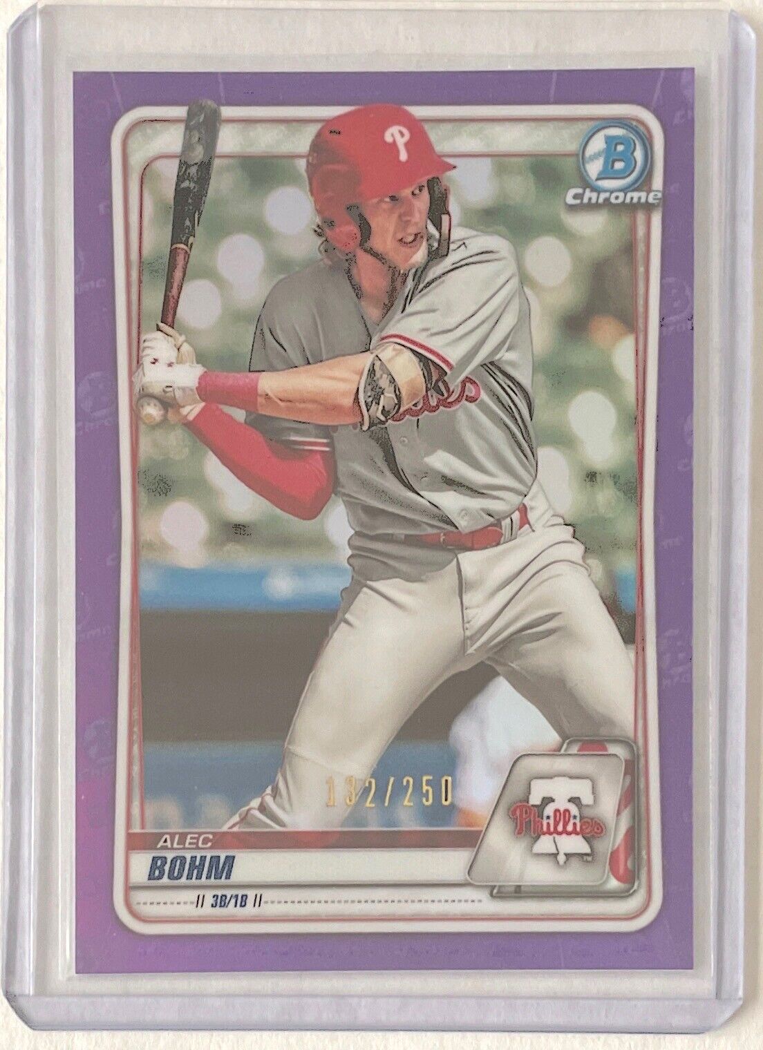 ALEC BOHM 2020 BOWMAN CHROME PROSPECT PURPLE REFRACTOR #D 132/250