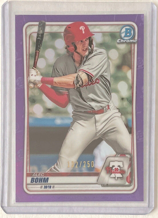 ALEC BOHM 2020 BOWMAN CHROME PROSPECT PURPLE REFRACTOR #D 132/250