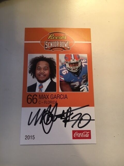 MAX GARCIA 2015 REESE'S SENIOR BOWL 3X5 FLORIDA AUTOGRAPHED CARD QTY