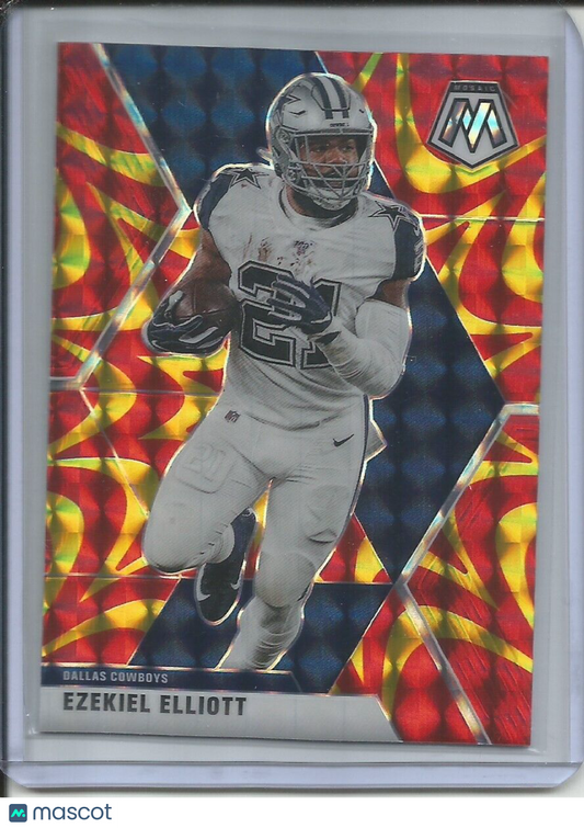 EZEKIEL ELLIOTT 2019-20 PANINI MOSAIC REACTIVE GOLD PRIZM COWBOYS
