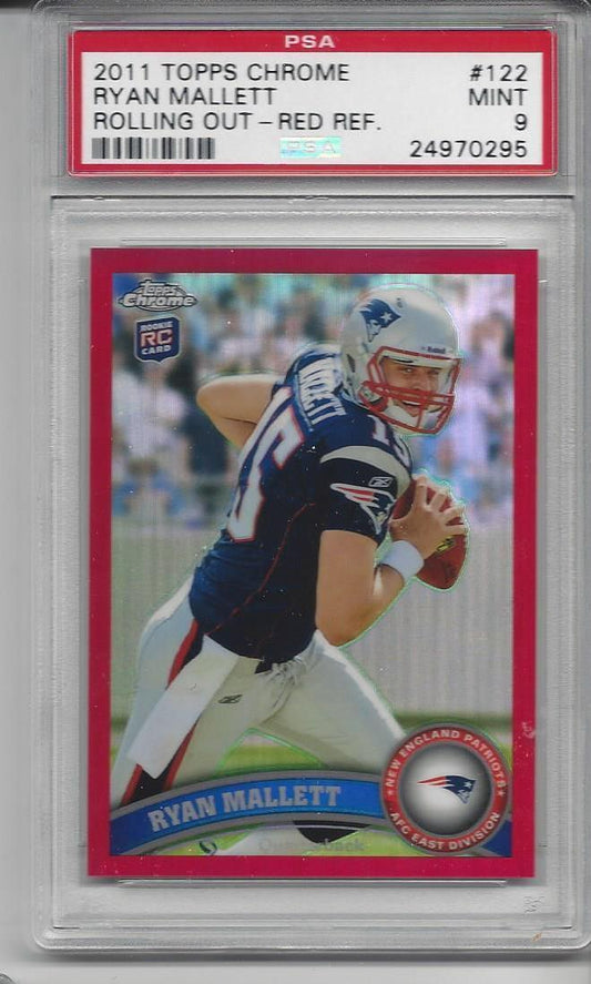 RYAN MALLETT 2011 TOPPS CHROME RED ROOKIE REFRACTOR RC #D 20/25 PSA 9 MINT POP 1