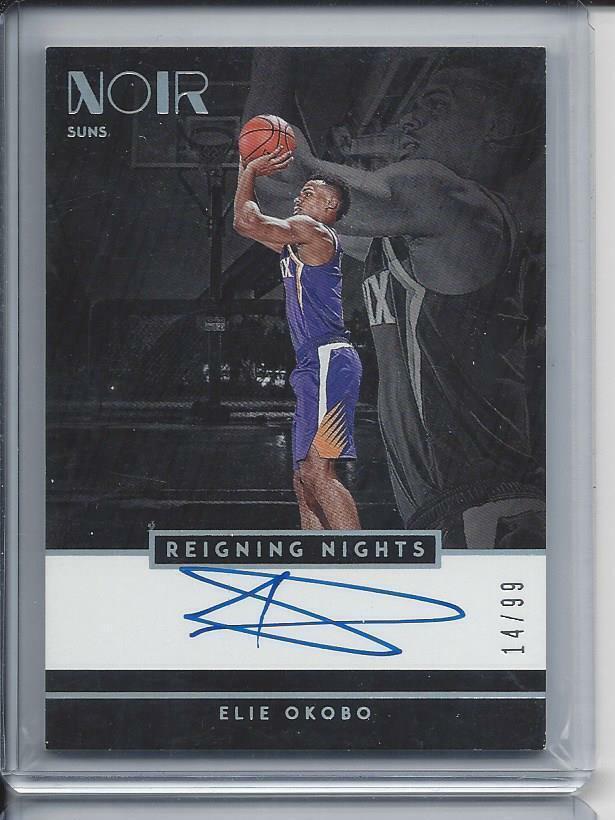 ELIE OKOBO 2018-19 PANINI NOIR REIGNING NIGHTS ON CARD AUTO RC #D 14/99