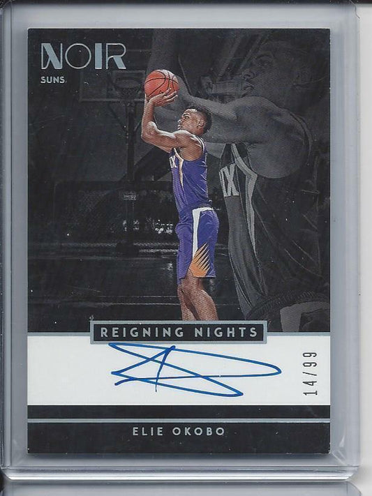 ELIE OKOBO 2018-19 PANINI NOIR REIGNING NIGHTS ON CARD AUTO RC #D 14/99