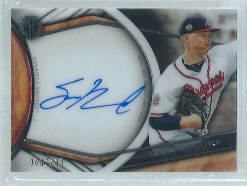 SEAN NEWCOMB 2018 TOPPS TRIBUTE ON CARD AUTO #D 60/199