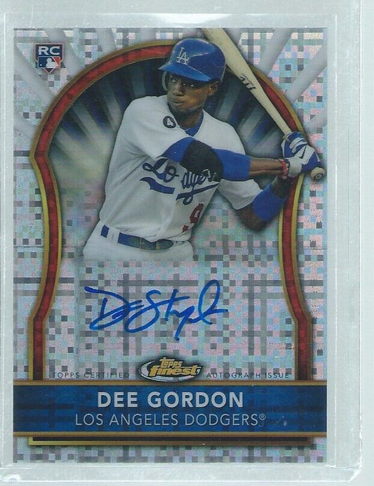 DEE GORDON 2011 TOPPS FINEST ON CARD AUTO XFRACTOR REFRACTOR ROOKIE RC #D /299