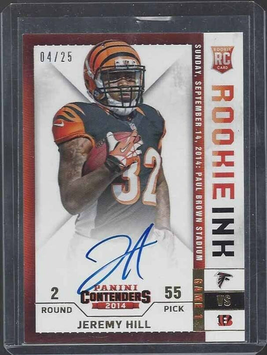 JEREMY HILL 2014 PANINI CONTENDERS ROOKIE INK GOLD ON CARD AUTO RC #D 4/25
