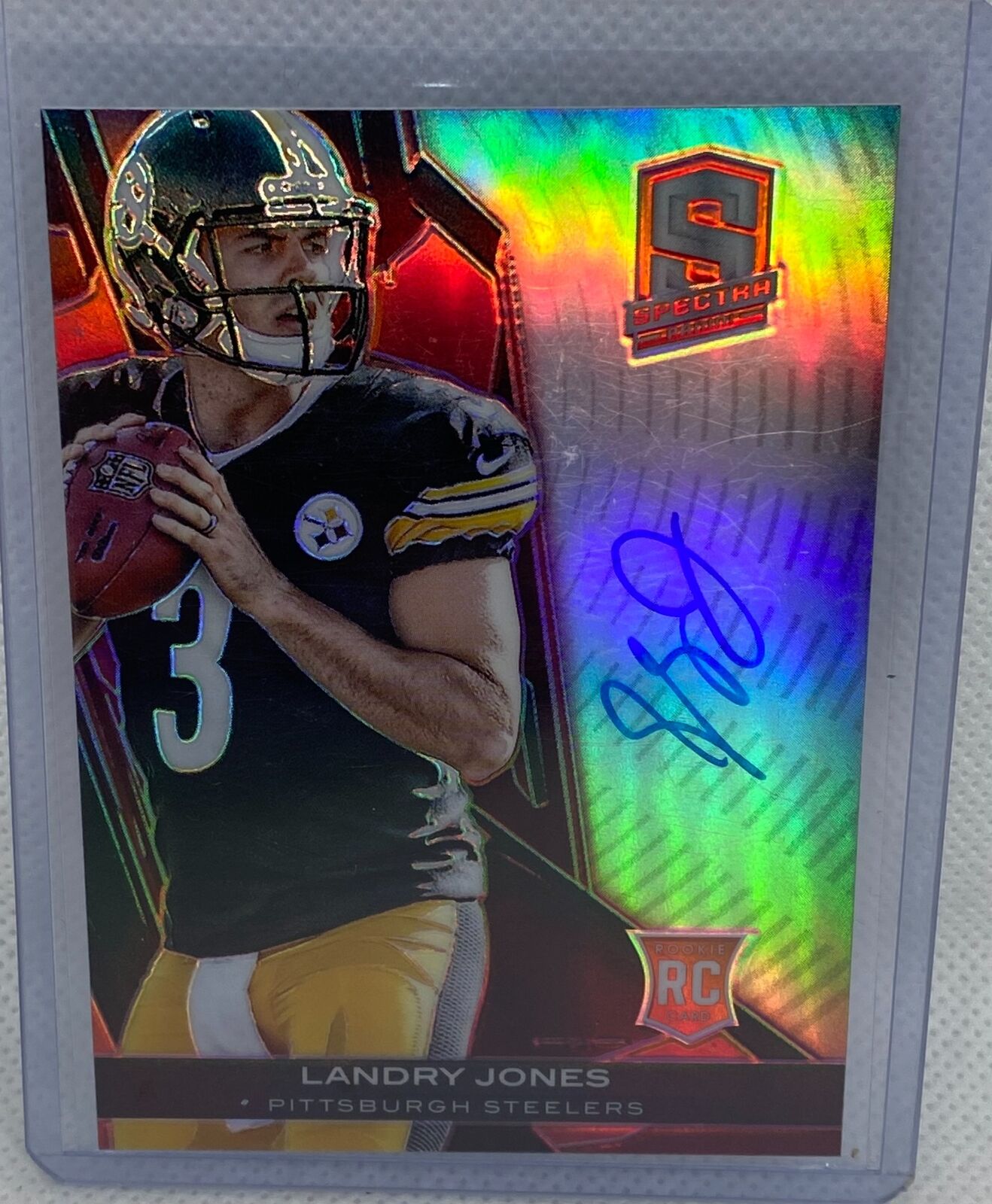 LANDRY JONES 2013 PANINI SPECTRA RED PRIZM ON CARD AUTO RC #D 10/25