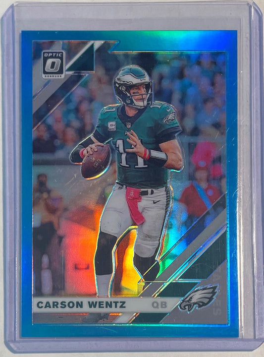 CARSON WENTZ 2019 PANINI DONRUSS OPTIC LIGHT BLUE PRIZM #D 246/299