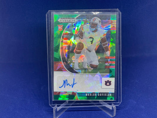 MARLON DAVIDSON 2020 PANINI PRIZM DP GREEN CRACKED ICE AUTO RC ROOKIE #D 5/18