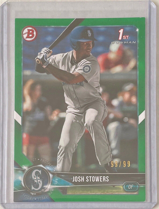 JOSH STOWERS 2018 BOWMAN PAPER 1ST PROSPECT GREEN #D 99/99