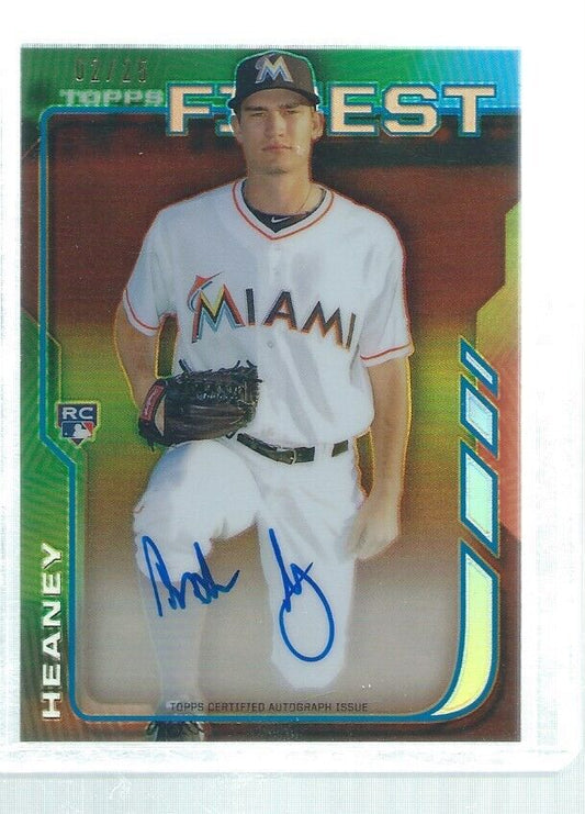 ANDREW HEANEY 2014 TOPPS FINEST ON CARD AUTO GOLD REFRACTOR ROOKIE RC #D 2/25