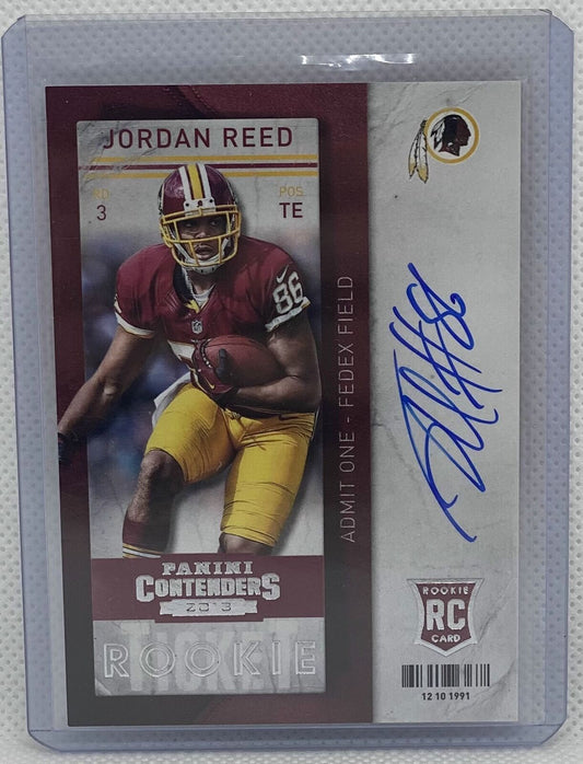 JORDAN REED 2013 CONTENDERS ROOKIE TICKET SP VARIATION ON CARD AUTO RC #214