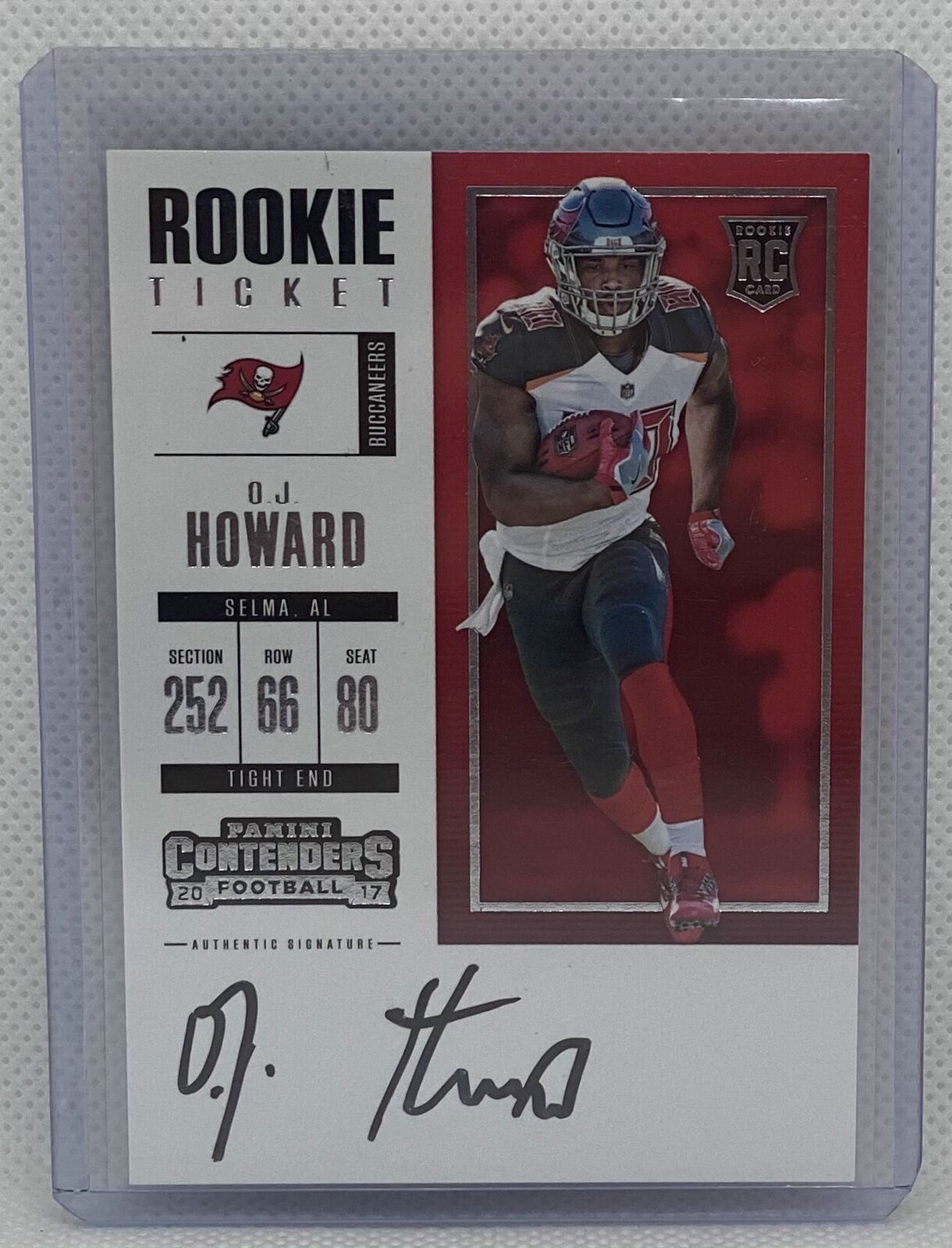 O.J HOWARD 2017 PANINI CONTENDERS ROOKIE TICKET ON CARD AUTO RC #323
