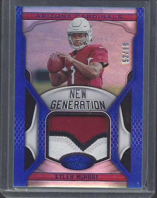 KYLER MURRAY 2019 CERTIFIED NEW GENERATION MIRROR BLUE 3 COLOR PATCH RC #D 52/99