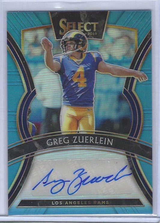 GREG ZUERLEIN 2019 PANINI SELECT LIGHT BLUE PRIZM AUTO #D /49