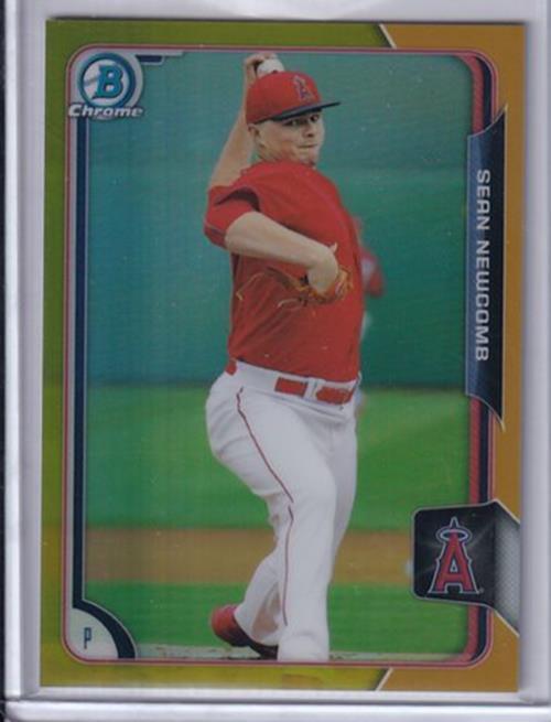 SEAN NEWCOMB 2015 BOWMAN CHROME PROSPECT GOLD REFRACTOR #D 32/50