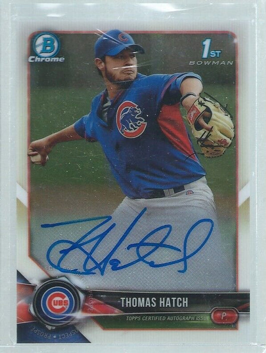 THOMAS HATCH 2018 BOWMAN 1ST CHROME ON CARD AUTO PROSPECT