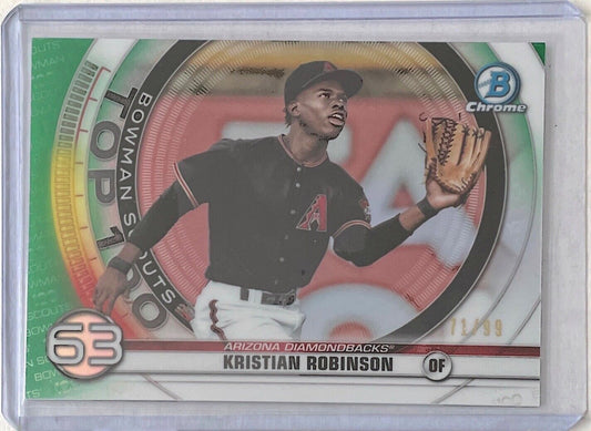 KRISTIAN ROBINSON 2020 BOWMAN CHROME BOWMAN SCOUTS TOP 100 GREEN REFRACTOR /99