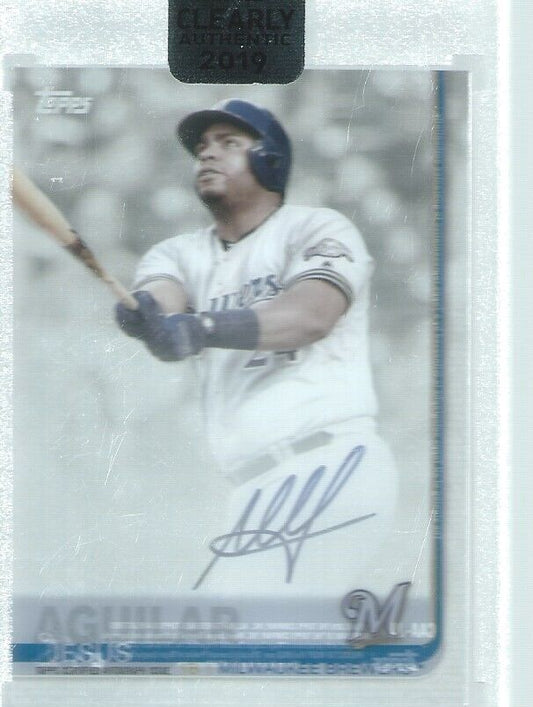 JESUS AGUILAR 2019 TOPPS CLEARLY AUTHENTIC ON CARD AUTO