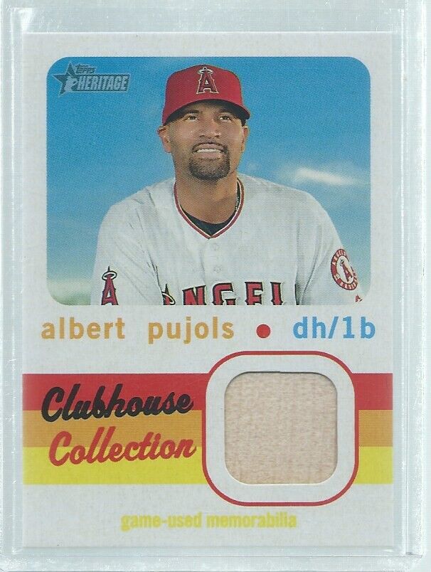 ALBERT PUJOLS 2020 TOPPS HERITAGE CLUBHOUSE BAT RELIC
