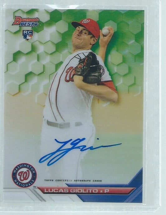 LUCAS GIOLITO 2016 BOWMAN'S BEST ON CARD AUTO REFRACTOR ROOKIE RC