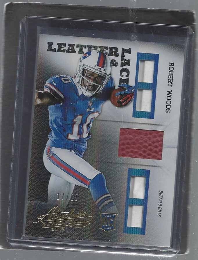 1/1 ROBERT WOODS 2013 PANINI ABSOLUTE LEATHER & LACE RC #D 17/25 HIS JERSEY #17