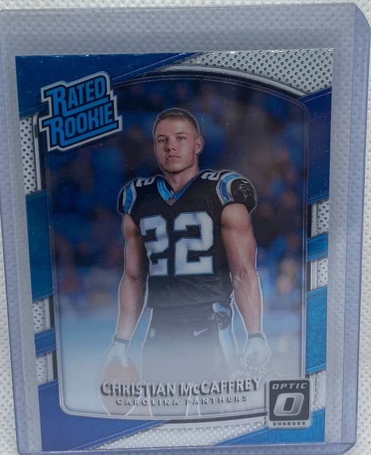 CHRISTIAN MCAFFREY 2017 PANINI DONRUSS OPTIC RATED ROOKIE RC #168