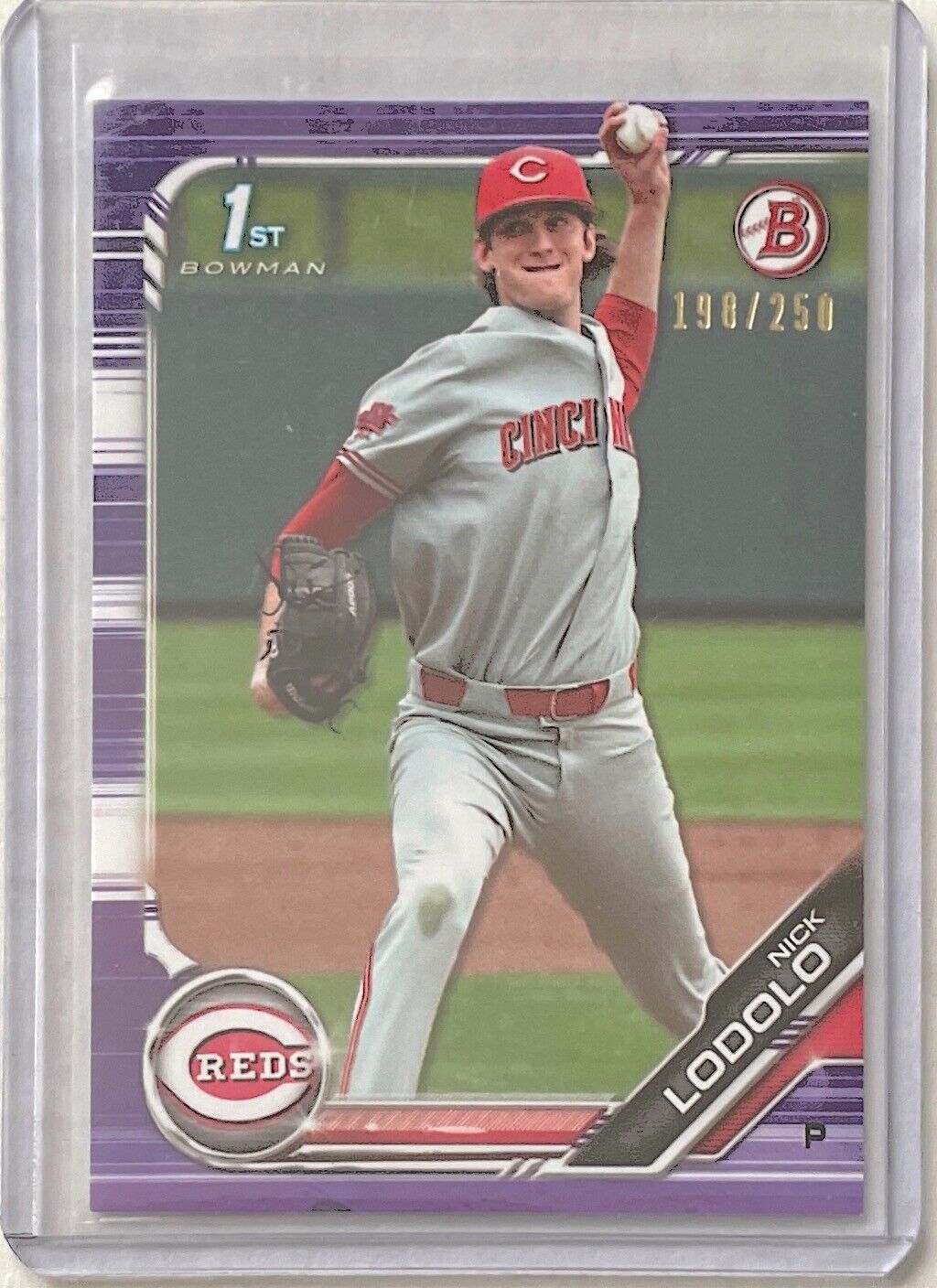 NICK LODOLO 2019 BOWMAN PAPER 1ST PROSPECT PURPLE #D 198/250