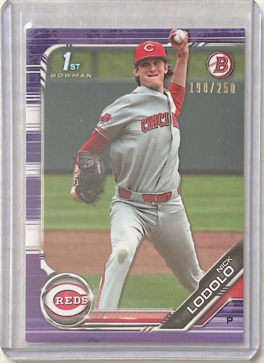 NICK LODOLO 2019 BOWMAN PAPER 1ST PROSPECT PURPLE #D 198/250