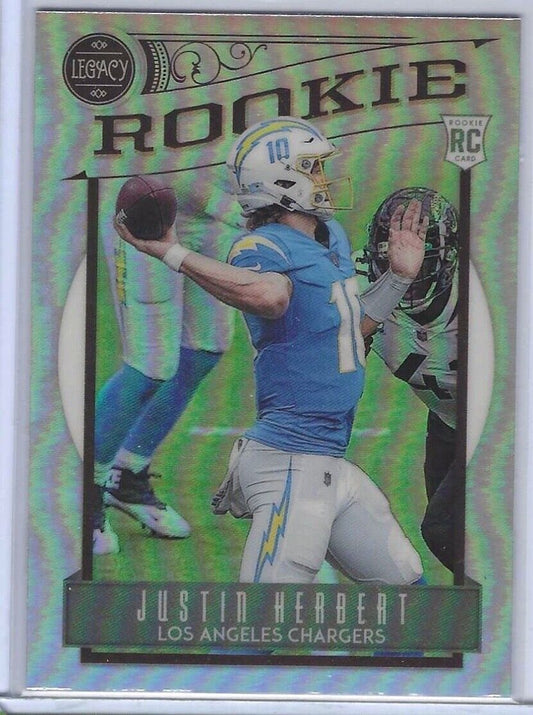 JUSTIN HERBERT 2020 PANINI CHRONICLES LEGACY SILVER PRIZM RC #203