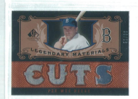 PEE WEE REESE 2007 UD SP LEGENDARY CUTS MATERIALS QUAD JERSEY #D 51/99