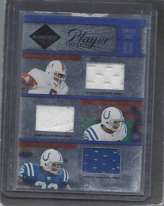 EDGERRIN JAMES 2005 DONRUSS LEAF LIMITED PLAYER THREADS TRIPLE JERSEY #D 40/50