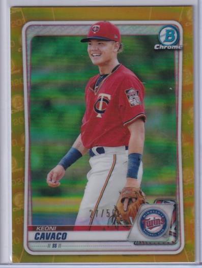 KEONI CAVACO 2020 BOWMAN CHROME PROSPECT GOLD REFRACTOR  #D 27/50