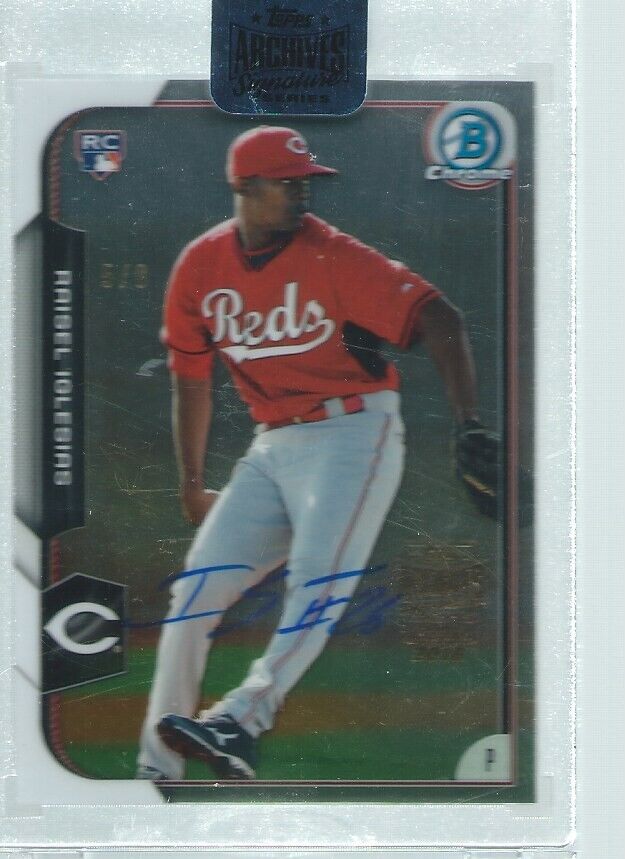 RAISEL IGLESIAS 2018 TOPPS ARCHIVES 2015 BOWMAN CHROME ONCARD AUTO ROOKIE #D 5/8