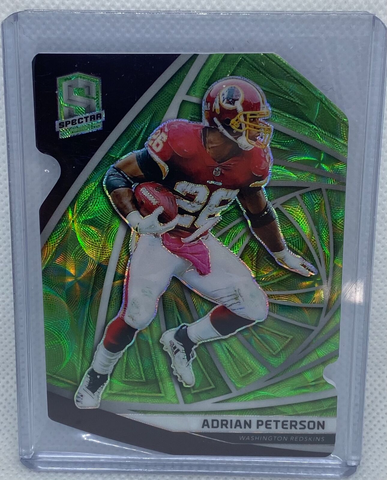 ADRIAN PETERSON 2019 PANINI SPECTRA NEON GREEN PRIZM DIE CUT #D 28/30