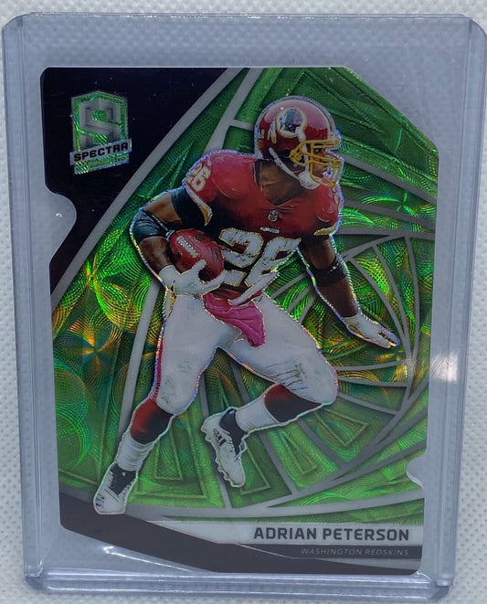 ADRIAN PETERSON 2019 PANINI SPECTRA NEON GREEN PRIZM DIE CUT #D 28/30