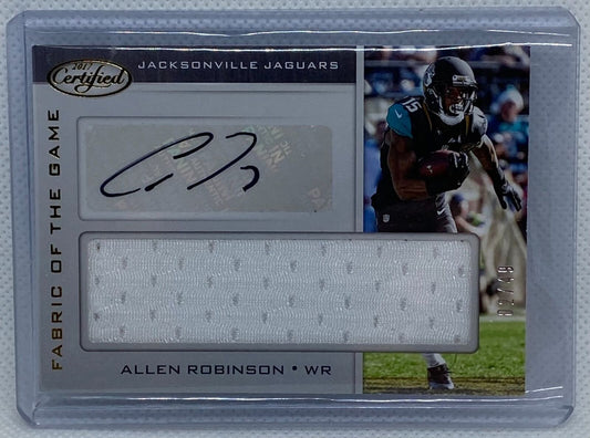 ALLEN ROBINSON 2017 PANINI CERTIFIED FABRIC OF THE GAME JERSEY AUTO #D 02/49
