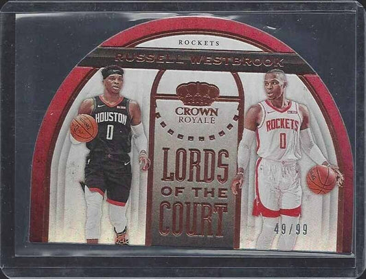 RUSSELL WESTBROOK 2019-20 CROWN ROYALE LORDS OF THE COURT DIE CUT #D 49/99